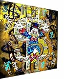 Magic Canvas Art - Bilder Pop Art Donald Duck Dollar Leinwandbild 1- teilig Hochwertiger Kunstdruck modern Wandbilder Wanddekoration Design Wand Bild – P5306, Größe: 60 x 40