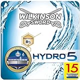 Wilkinson Sword Hydro 5 Rasierklingen für Herren Rasierer briefkastenfähig, 15 Stück