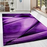 HomebyHome Kurzflor Teppich Abstrakt Schatten Muster Robust Wohnzimmerteppich Lila Meliert, Grösse:200x290