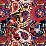 Paisley wz. 8, Polster - Velours Stoff, 150cm (+/- 5%) Breite, 265g/m2 100% Polyester, Weich, Samtig und G