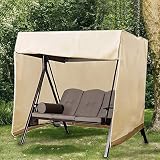 Dightyoho Schutzhülle hollywoodschaukel 3 sitzer 220 x 170 x 125 cm wasserdicht Abdeckung für Gartenschaukel aus 210D Polyethy