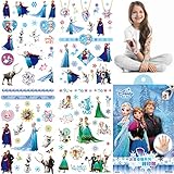 Frozen Temporary Tattoo for kids - WENTS 8 Sheets 200+ Pcs Fake Waterproof Temporary Tattoo Frozen Sticker for Boy Girl Teens Birthday Party Bags Fillers Favors Supplies Gifts Goodies D