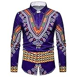 Zylione Tops, Herren-Kleidung, Herbst/Winter, luxuriös, afrikanischer Druck, langärmelig, Dashiki-Hemd, Oberteil, Bluse Gr. XXL, b