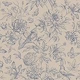 rasch Tapete 449471 aus der Kollektion Florentine II – Vliestapete in Beige mit floralem Muster im Vintage Stil – 10,05m x 53cm (L x B)
