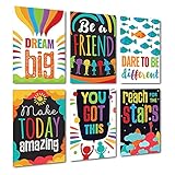 FYTVHVB 6 Stück Inspirierende Wandkunst Poster Motivierende Wand Leinwand Drucke (8 x 10 Zoll),Positive Zitate Sprüche Poster Zimmer Wandkunst für Bürowände Klassenzimmer,Ung