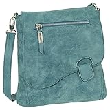 Ledershop24 Geschenkset - Handtasche Schultertasche Umhängetasche Wildleder-Imitat Used Look mit Riegelverschluss Farbe b