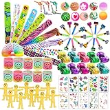 Jatidne Mitbringsel Kindergeburtstag Party Mitgebsel Kindergeburtstag Gastgeschenke mit Tattoo Kinder, Flummis, Schnapparmband, Spiralen Geschenk