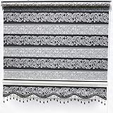 Brillant Gardinen Doppelrollo Klemmfix ohne Bohren Schwarz Silber Muster Fenster Tür Rollos 80 x 200