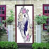 HAIZHA 3D-Aufkleber Tapete selbstklebend 90x200cmTürtapete Selbstklebend Türfolie Türposter 3D Glastür Aufkleber Tattoo Folie Glasdekor Fensterfolie Sichtschutz Wohnzimmer Prinzessin, Krone, B