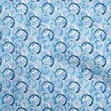 oneOone Viskose-Jersey Hellblau Stoff Abstracts. Bastelarbeiten Dekormeterware Gedruckt 60 Zoll b