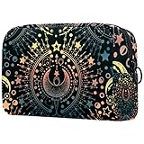 Alchemy Magische Astrologie Make-up-Taschen Tragbare Reise Kosmetiktasche Wasserdicht Organizer Multifunktions Etui mit Reißverschluss Kulturtaschen für F