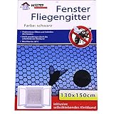 Fliegengitter Insektenschutz Mückengitter Insektennetz für Fenster Schwarz 130x150