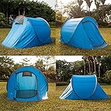 ZhongBan Pop-Up-Zelt für 4 – 5 Personen – automatischer Aufbau in Sekunden – einfach zusammenfaltbar – tolles Familienzelt für den Außenbereich, Camping-Zelte (Diamond Blue New)