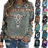 JIAYOUA Pullover Damen Casual Mode Kapuzenpullover Langarm Rundhals Sweatshirt Frauen Herbst Winter Loose Fit Weihnachtspulli Xmas Tunika Oberteil Elegant Basic Pulli Outwear Sport Streetw
