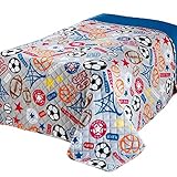 Delindo Lifestyle® Kinderzimmer Tagesdecke Bettüberwurf Sports, für Kinder Einzelbett, für Mädchen und Jungen, 170x210