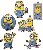 alles-meine.de GmbH 6 TLG. Set: Bügelbilder -  Minion  - 6 cm * 6,7 cm - Aufnäher Applikation - Minions / Ich einfach unverbesserlich - gestickter Flicken - Jungen & Mädchen /