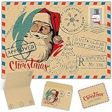 Weihnachtskarten mit Umschlag (15er Set) MERRY CHRISTMAS SANTA - edle Klappkarten privat und geschäftlich - Frohe Weihnachten Karten von BREITENWER