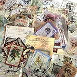 DASIAUTOEM Scrapbooking Papier, 240 Stk Vintage Aufkleber Stempel Scrapbooking Aufkleber für Scrapbook Kalender Notizbuch Fotoalbum DIY Dekoration Handwerk Retro Geschenk Dekoration für Hobby
