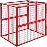 VEVOR 105 x 80 x 95 cm Zylinder Flasche Aufbewahrung Käfig Gasflasche Käfige Stahl Gitter Rote Zylinder Flasche Aufbewahrung Käfig für Sechs Flaschen 6 x 19 kg Speicher Einsatz in Fabrik