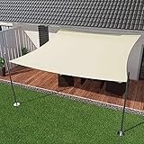 IBIZSAIL Markise-Wasserdicht- 95% UV Sonnenschutz - Gebogenes Rechteck - Geeignet für Garten、 Balkon、 Outdoor - Zitronengelb - 400 x 300