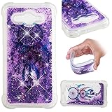 Hülle kompatibel mit Huawei Y3 2017 - Handyhülle - Handy Case Glitzer Hülle Treibsand Handyhülle Transparent mit Muster Weich TPU Silikon Stoßfest Schutzhülle für Huawei Y3 2017-2