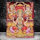 Bild druckt 40x60 cm rahmenlose indische goldene Ganesh Tempel Elefant Poster Malerei Thangka Drucke religiöse Wohnzimmer dekorative Wandk