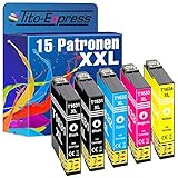 Tito-Express PlatinumSerie 15 Patronen XXL kompatibel mit Epson T1631 T1632 T1633 T1634 16XL | Workforce WF-2630WF WF-2650DWF WF-2750DWF WF-2510WF WF-2010W WF-2660DWF WF-2760DWF