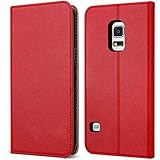 FDTCYDS Galaxy s5 Mini hülle,Samsung Galaxy s5 Mini Handyhülle, Premium Leder Handy Schutzhülle Flip Case Tasche für Samsung Galaxy s5 Mini - R