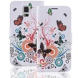 numerva Handyhülle kompatibel mit LG G4C Hülle [Schmetterling Muster] Case LG G4C Handytasche W