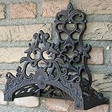 Esschert Design Gartenschlauchhalter Schlauchhalter Landhaus antik schwarz braun Guss G