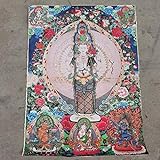REAPP Tibetanische Thangka. 35'Thangka Kraft Papier gemalt Tibetaner Buddhismus Nepal Tausend Hand Guanyin Bodhisattva Tausend Buddha-Kopf Kraftpapier Thangk