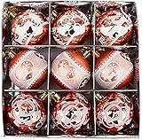 wvo 9 stücke Bunte Kugel anhänger Bunte Kugel anhänger gemalte weihnachtskugeln Weihnachtsbaum Dekoration Weihnachten Poinsettia Crown feiertagshintergrund, rosa 6cm (Color : Pink Rosa)