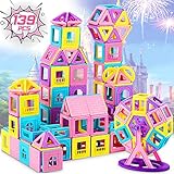 COOLJOY Magnetische Bausteine, 139Pcs Konstruktion Bauen Blöcke Montessori Bausteine Spielzeug Auto Spielzeug Roboter Schloss Ferris Wheel Ideales Lernspielzeug für Zuhause Schule Kindertag