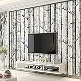 Henreal Tapeten Birke, Birkenbaum Tapete, Schlafzimmer Wohnzimmer Fototapete, Modern Decor 3d tapete Wall Paper Roll Birkentapete für Schlafzimmer Wohnzimmer(9.5*5.3m, Nicht selbstklebend)