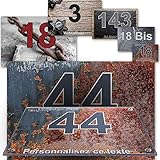 Großes Schild Lexan Nummern und Hausadresse - für Straßen, Garage, Türen und Briefkasten, Material: 2 Zeilen personalisierb