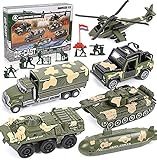 vamei 6 Stück Spielzeugautos Militär Auto Set Militär Fahrzeuge Armeespielzeug Panzer Hubschrauber Mini Cars Modelle aus Metalllegierung Soldatenmodell Geschenk für Kinder Jungen 3 4 5 6 7 8 J