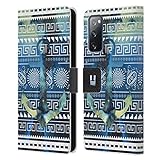 Head Case Designs Maya Anker Tribalmuster Nebel Leder Brieftaschen Handyhülle Hülle Huelle kompatibel mit Samsung Galaxy S20 FE / 5G