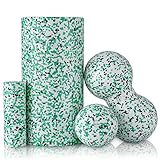 HBselect Faszienrolle Faszienball Duoball Faszien Set Wirbelsäule Rücken Beine Nacken Brust Massagerolle Roll Ball für Yoga Training Selbstmassage von Muskeln Bindegewebe Stoffw
