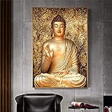 Leinwanddruck Gold Farbe Leinwand Buddha Malerei Giclée Poster Und Drucke Wohnkultur Wandkunst Bilder 20x30cm R