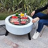 WECDS Luxus Dreibein Grill, Holzbrenner Grill/BBQ Grill/Feuerstelle, Tisch Holzkohlegrill, Gartenheizung, Feuerschalen, Mehrzweck-Smoker BBQ G