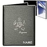 alles-meine.de GmbH A4 - Ringbuch / Zeugnisringbuch -  Zeugnisse  _  Globus & Erde - 3D Metallic Effekt - schwarz / anthrazit  - inkl. Name - Erweiterbar für Einsteckseiten +
