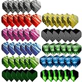 Haosell 66 Stück Dart Flights Slim Dart Flights Set dartflys Set Dart Flights Set weiß schwarz pink rot lila Rose blau Grun Dart Flight Standart Form für Soft Dartpfeile und Steel Dartp