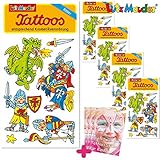 Lutz Mauder 6-teiliges Tattoo-Set * Ritter Kinder Kindertattoo Kindergeburtstag Geburtstag Mitgebsel Geschenk Ritter Schwert Mittelalter Burg