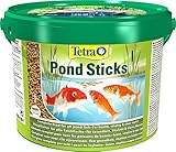 Tetra Pond Sticks - Fischfutter für Teichfische, für gesunde Fische und klares Wasser im Gartenteich, 10 L E