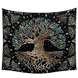 Lebensbäume Wandteppich Wandbehang Psychedelischer Wandteppich Böhmischer Baum Baum Wandteppiche Home 150 × 170