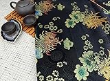 Meterware als Dekostoff- Brokatstoff Tang Anzug Cheongsam Seidenbrokat Kleidungsstoff 0,5 M, Schwarzg