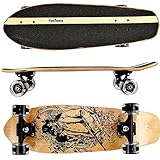 FunTomia Skateboard Cruiserboard Midi Cruiser Board 65cm 7-lagigen Ahornholz mit oder ohne LED R