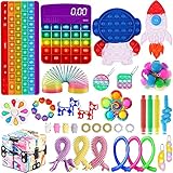 Keyboard Big Fidget Toys Pack,Tiktok Push Bubble Simple Sensory Figet Toys Set with Mochi Squeeze Ball,Antistress Spielzeug für Kinder Erwachsene (Pack E)