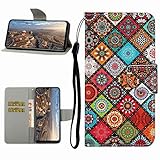 Miagon Hülle für Samsung Galaxy A20e,Handyhülle PU Leder Brieftasche Schutz Flip Case Wallet Cover Klapphüllen Tasche Etui mit Kartenfächern Stand,Totem B