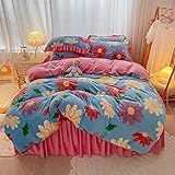 Bettlaken 180 200 Boxspringbett,Der Bettrock Aus Milchsamt Im Prinzessinnen-Stil Ist Warm Und Hautfreundlich, Weicher Bettbezug, Bettlaken, Kissenbezug, WeihnachtsbettwäSche.-G_2.0m Bett (4 StüCk)